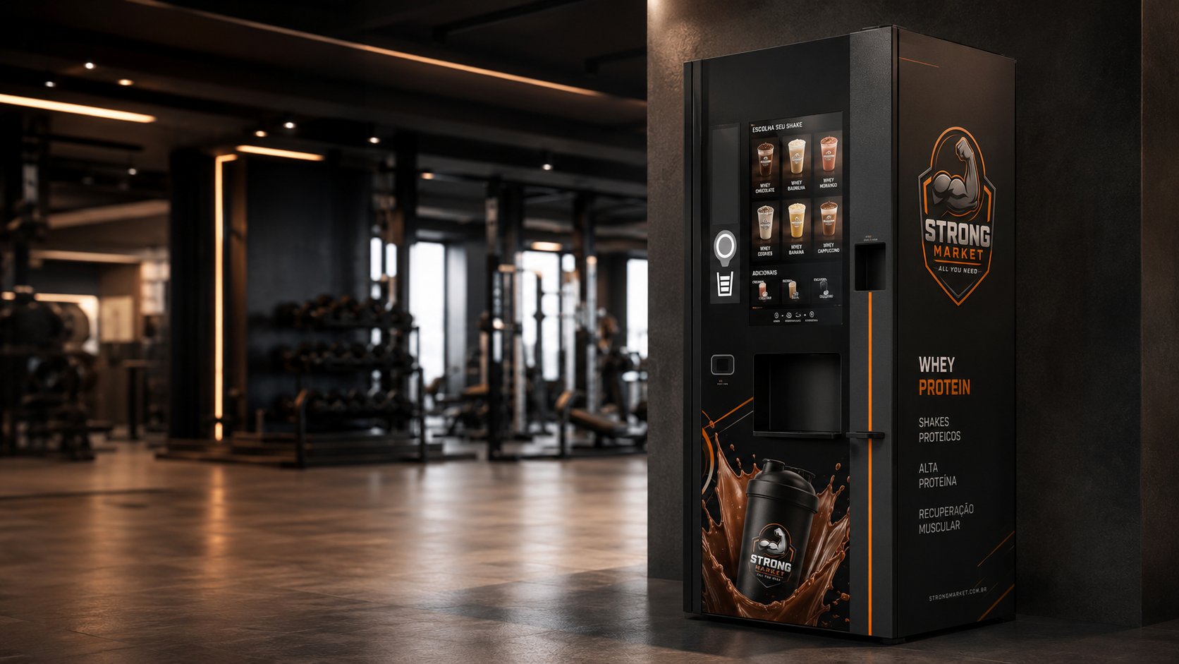 Vending machine Strong Market instalada em academia